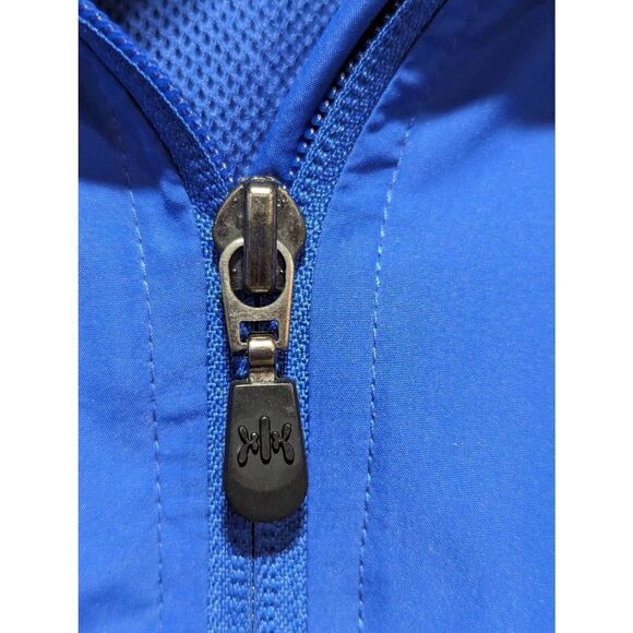 Kyodan Women's Bright Blue Soft Zip Retractable Hood Windbreaker Jacket Large - Picture 4 of 9